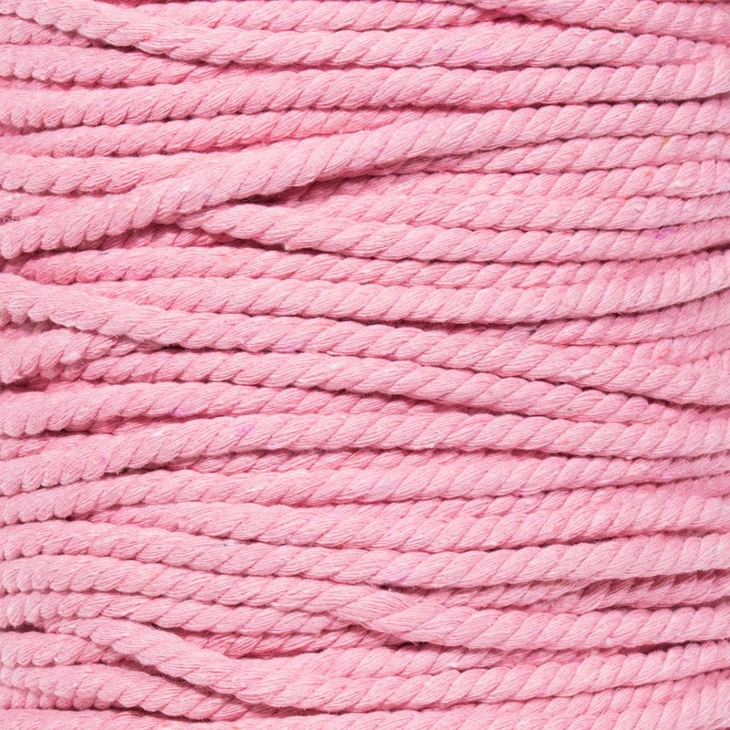 Craft County Super Soft 3 Strand Twisted Cotton Rope (Pink, 1/4 Inch x 25 Feet) - Image 1